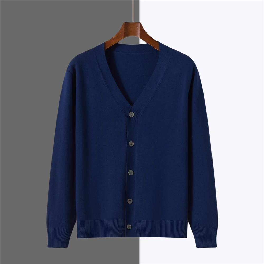 Свободный крой V-Ne Открытый кардиган Regular Sle Faion Urban Мужской вязаный свитер Long Sve Осень 2025 г.