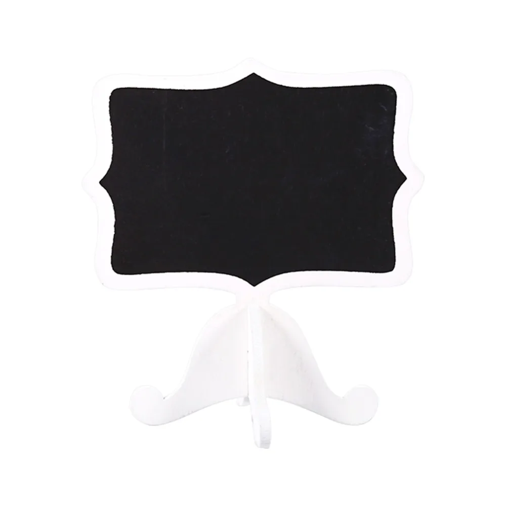 10Pcs White Mini White Chalkboard Signs Wood 8.8*9.5cm Tabletop Decor Chalkboard Ornaments