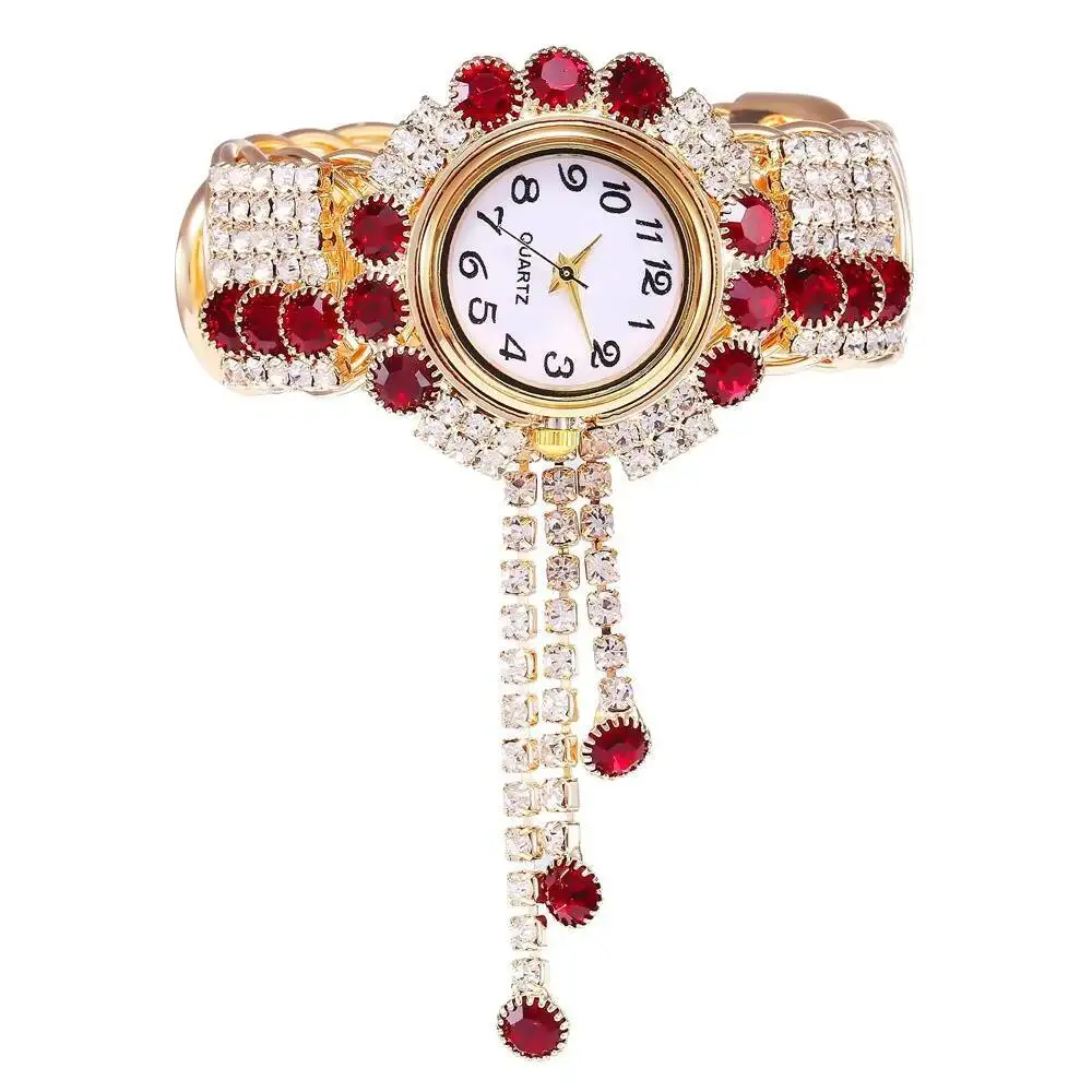 Women's Luxury Rhinestone Quartz Watch with Adjustable Bangle