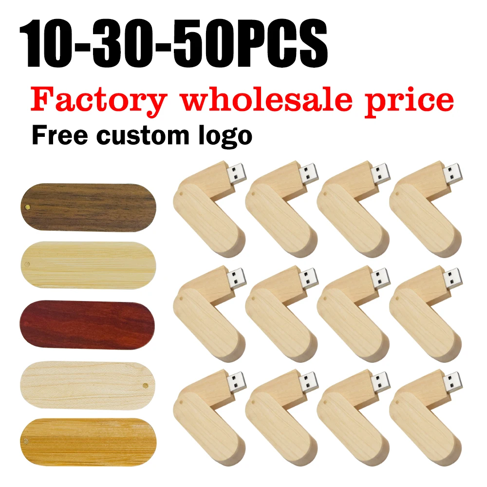

10/30/50pcs/lot High Speed Wood USB 2.0 Flash Drive Pendrive 64gb 32gb 16gb 8gb 4gb Top Quality for Photography Gifts(free Logo)