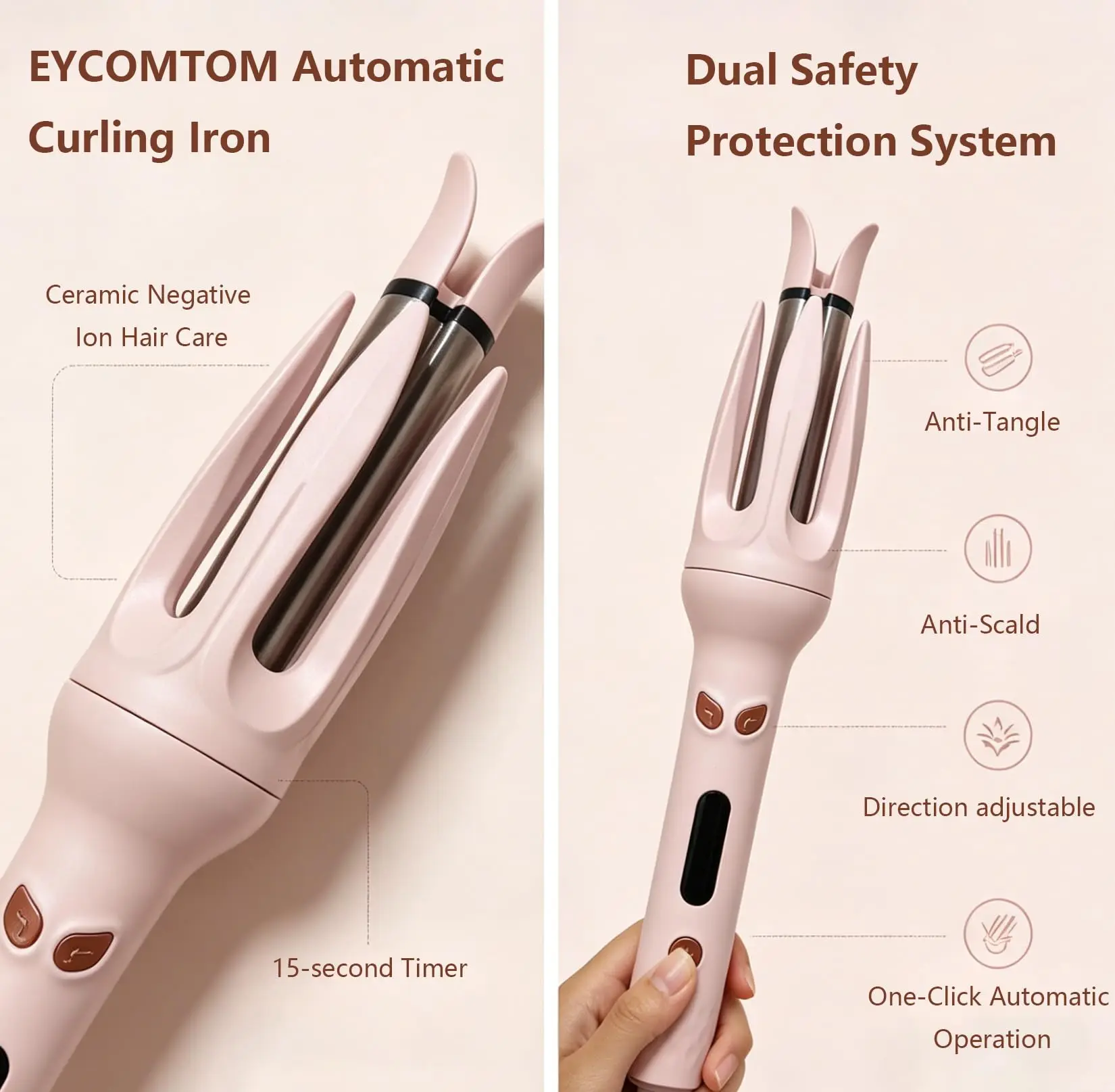 28MM Automatic Hair Curler Auto Rotating Ceramic Hair Roller Big Waver Professional Curling Iron Curling Wand Hair Waver view 2