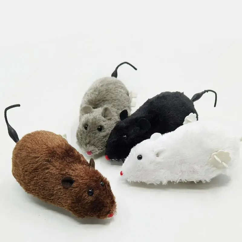 Wind Up Mouse Cat Toy Plush Wind Up Mouse Shape Cat Toys Kitten Stuffed Toy Decorative Interesting Cat Chasing Toys For Pet Shop