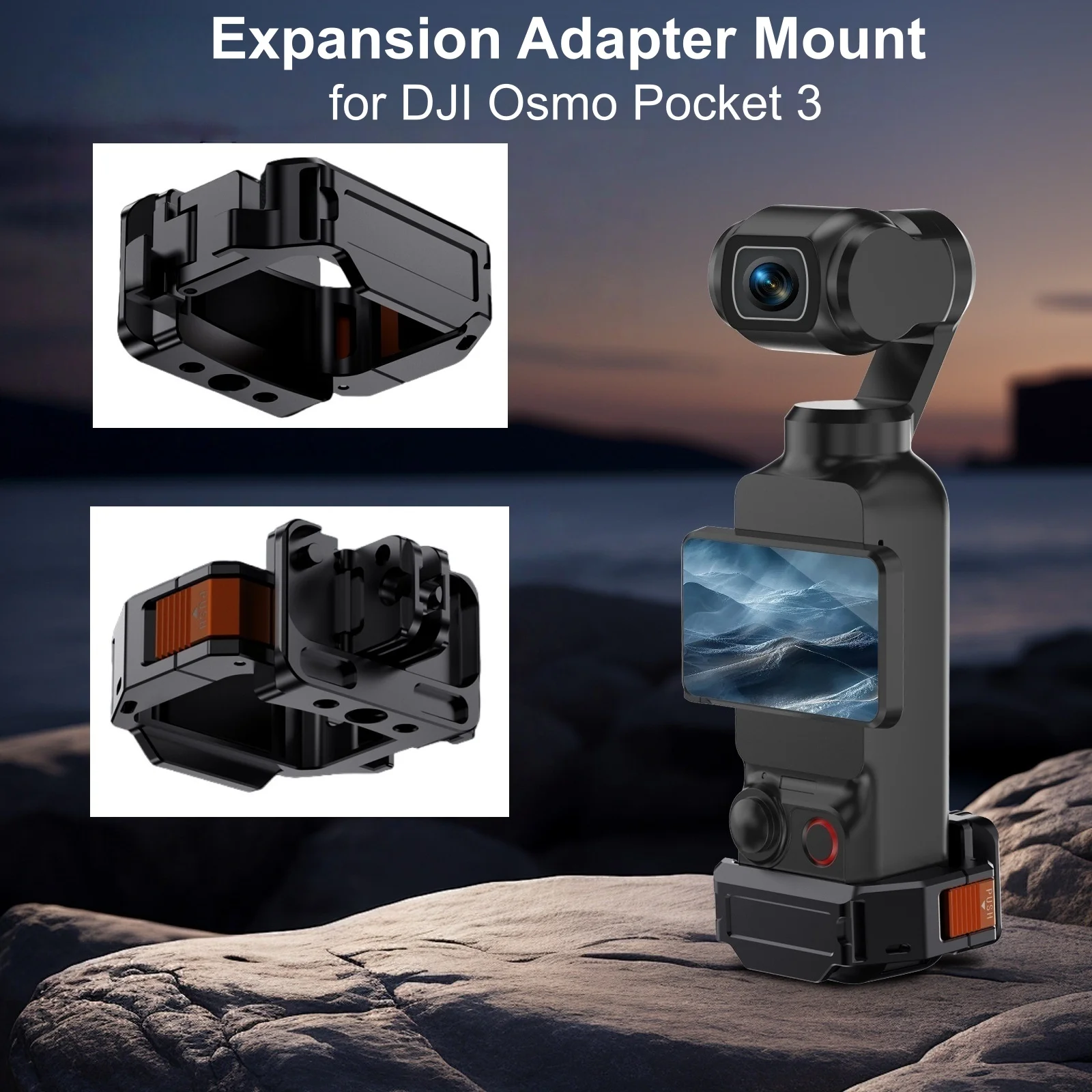

Quick Release Expansion Adapter Mount for DJI Osmo Pocket 3 Aluminum Alloy Camera Protective Cage Frame Bracket 1/4" Cold Shoe