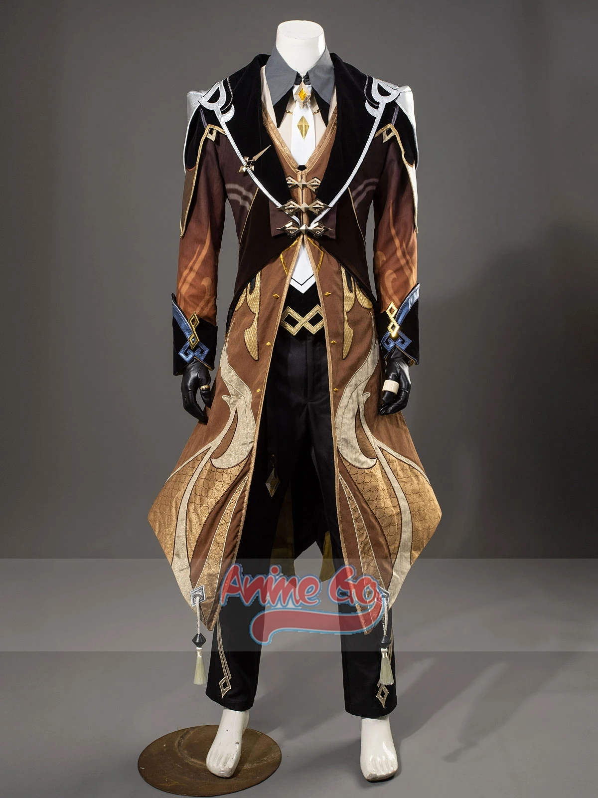 Jogo Genshin Impact Cosplay Traje para Homens, Uniforme Morax Zhongli, Sapatos de Halloween, Top Version Outfit, C07484-AAA