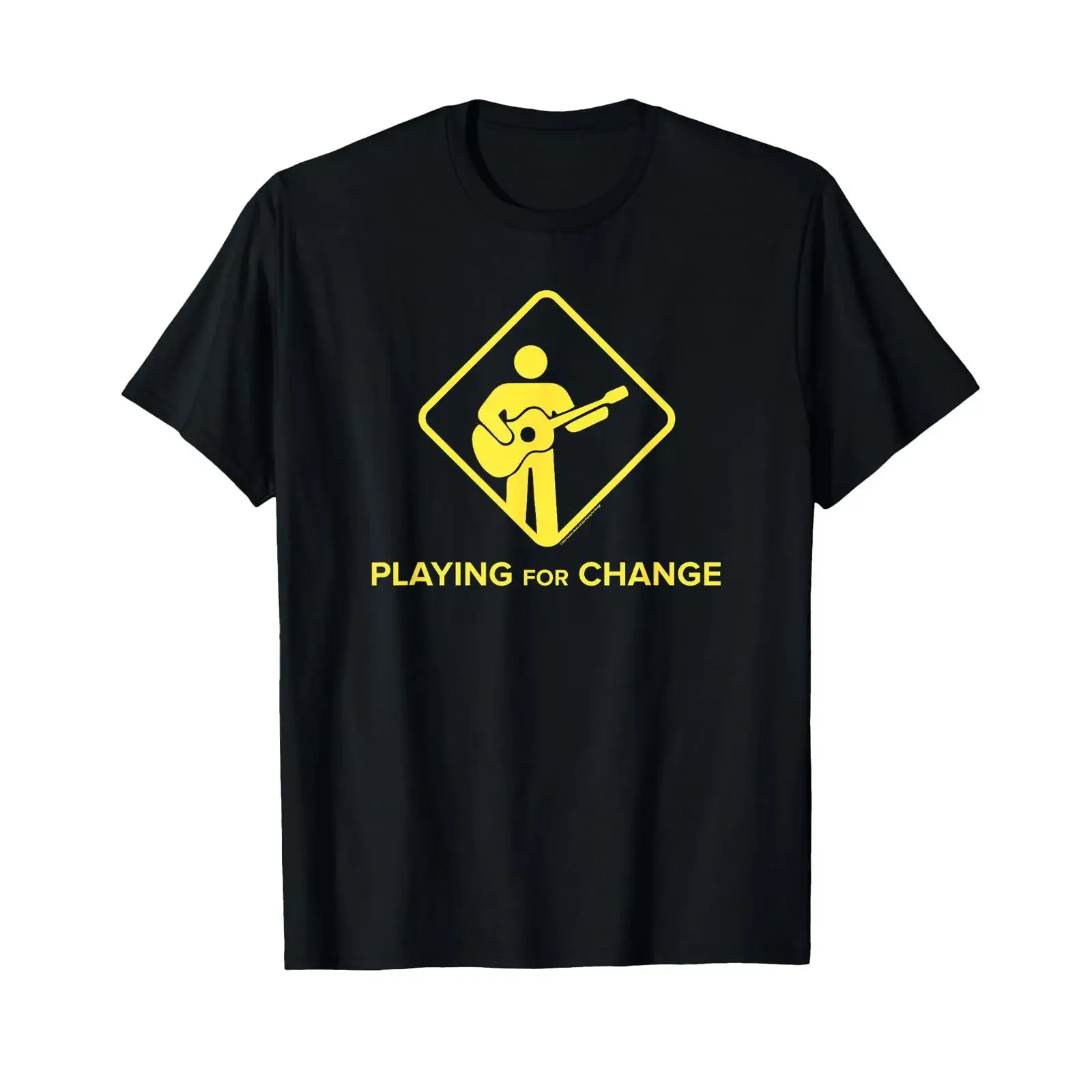 Playing for Change T Shirt Schwarz Logo Erwachsene Kinder Enthusiasten Klassisch Kurzarm ohne Manschette Small vintage Washed