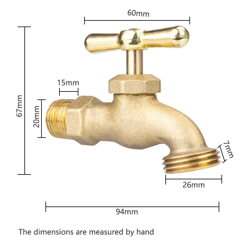 TMOK Single Outlet Brass Faucet  for Garden Irrigation T-type Rotation Shut-off Valve Water Tap