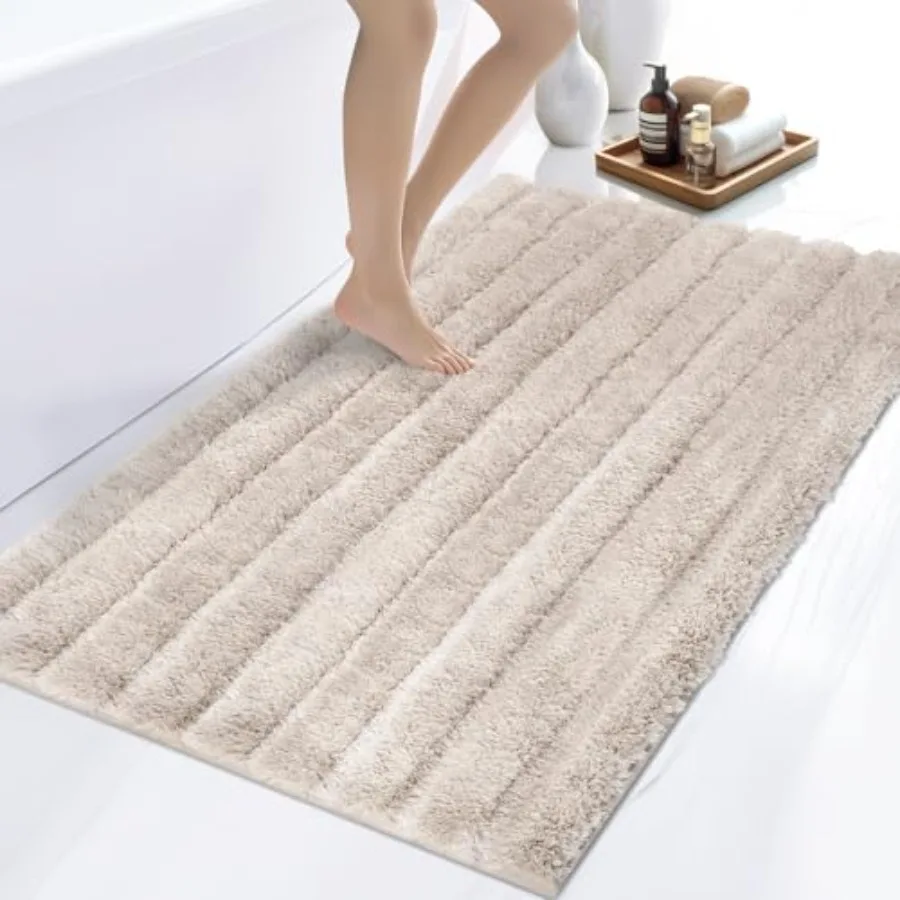 

Washable Bathroom Rug Etra Soft Bath Mat Absorbent and Non Slip Bath Rug for Shower Bathtub Sink Floor