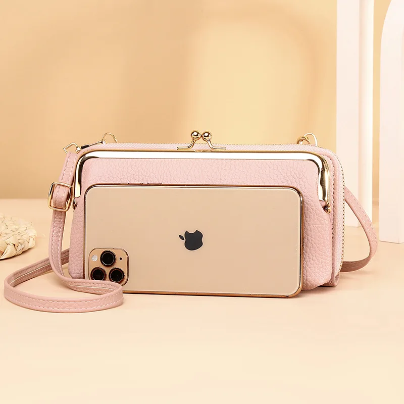 Bags for women 2024 new mobile phone bag cross-body multi-functional pu leather evening bag fashionable pebbled shoulder bag cro