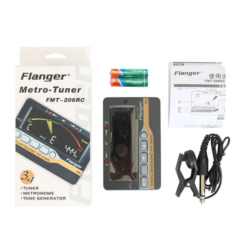 Flanger FMT-206RC Guitar Colour Proofreader 12 Equal Tempo Tuning Machine Electronic Beat Tuner Guitar Violin Piano Ukulele