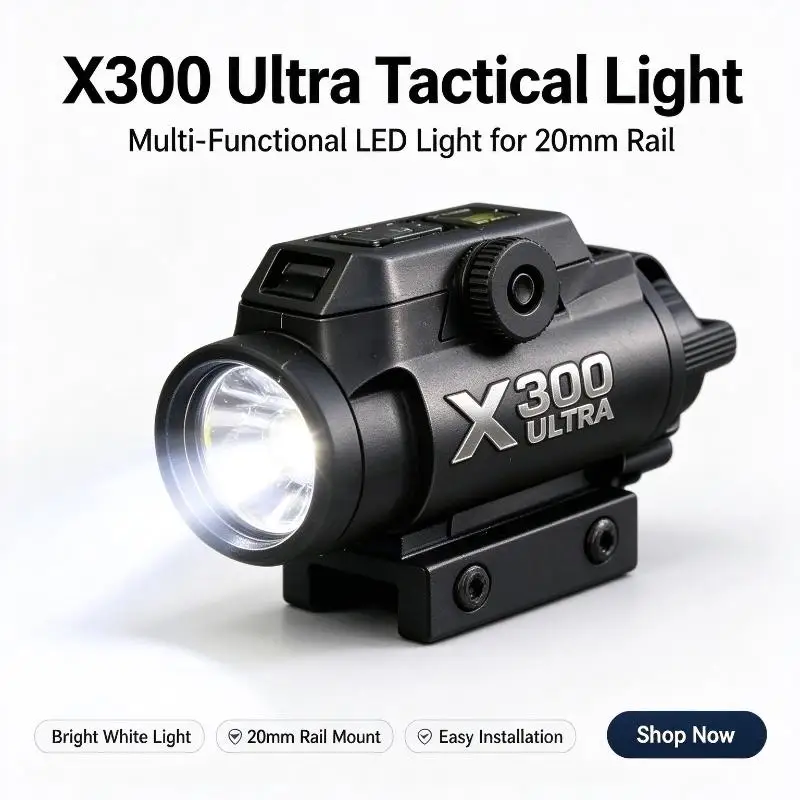 Multi-Functional Tactical Light X300 For Wargames CS Matches Airsoft With 20Mm Rail For Outdoor Cosplay Activities