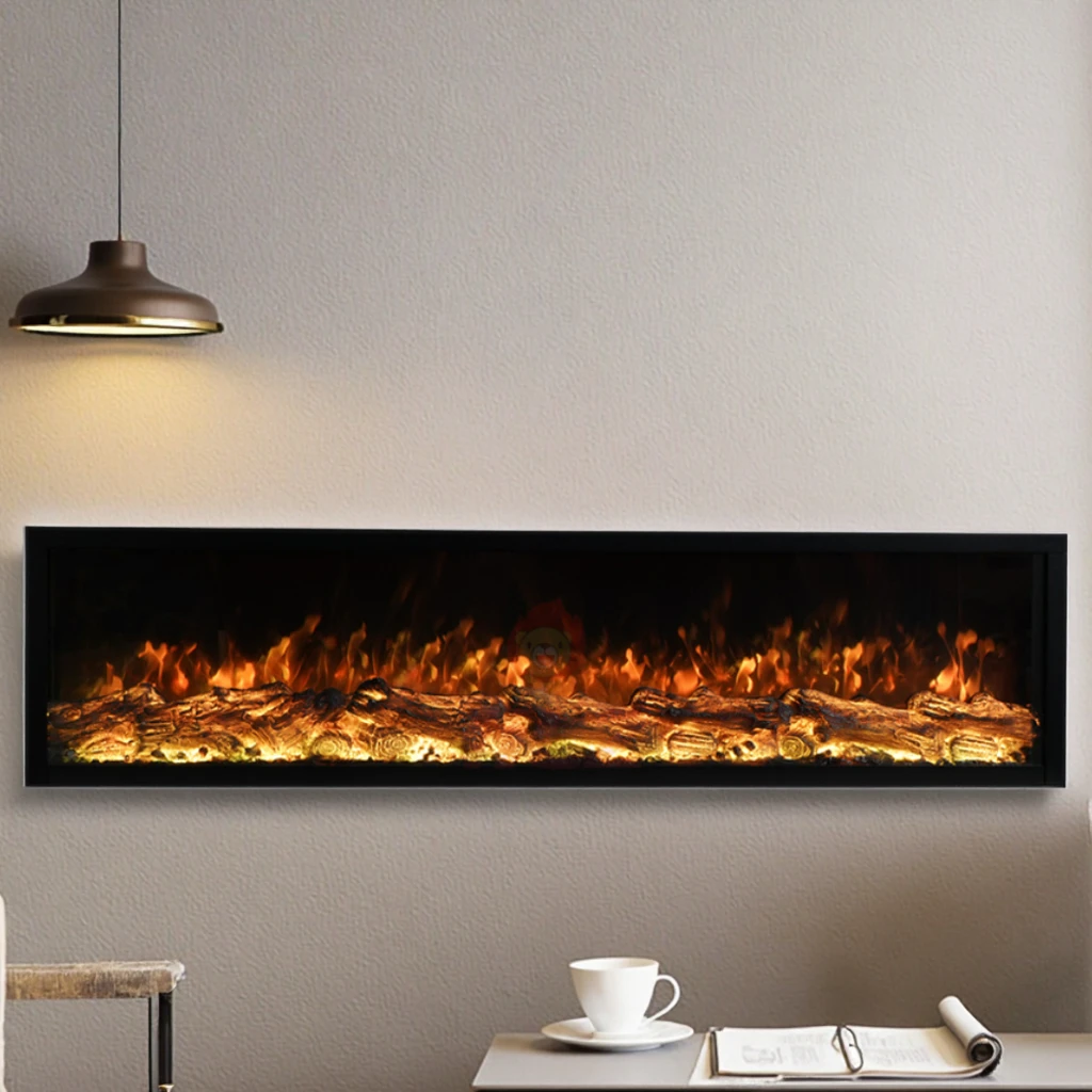 

Custom 1200mm Decor Flame Electric Fireplace Heater Insert Wall Mounted Led Smart Luxury Fireplace Electric Fire