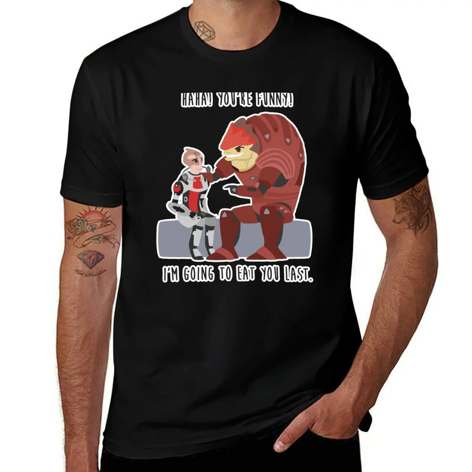 Mass Effect - Wrex and Mordin T-Shirt Casual Loose Fit Summer Tee Shirt T-Shirt