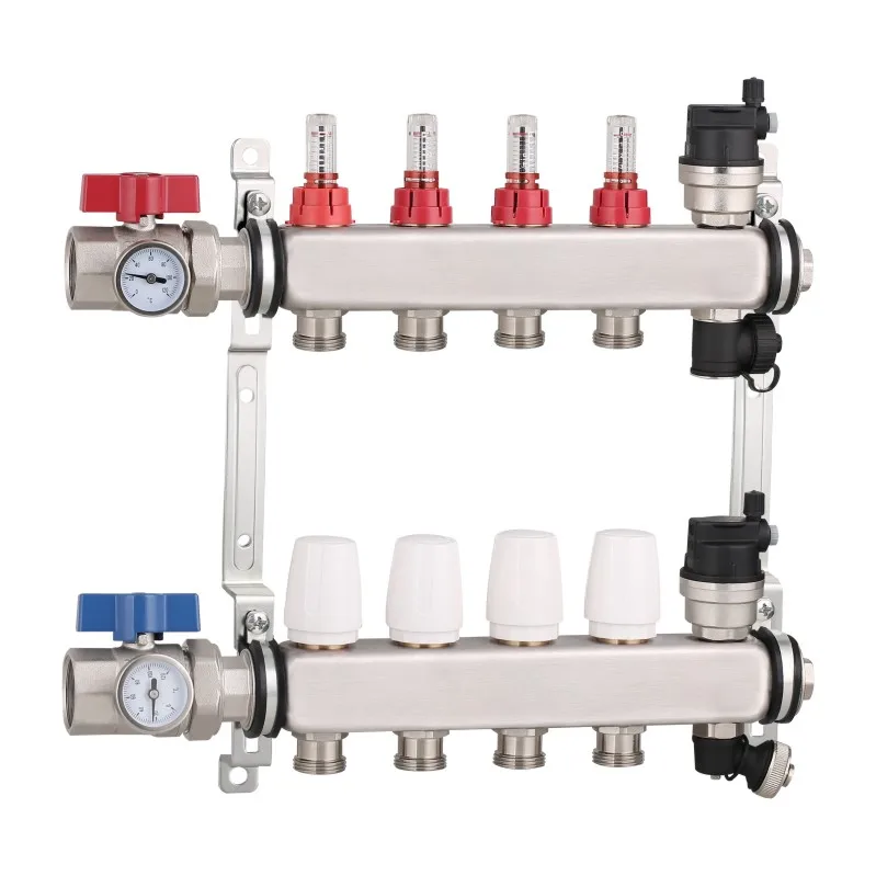 Stainless Steel Underfloor Distribution Manifold HVAC Collectors for Underfloor Heating