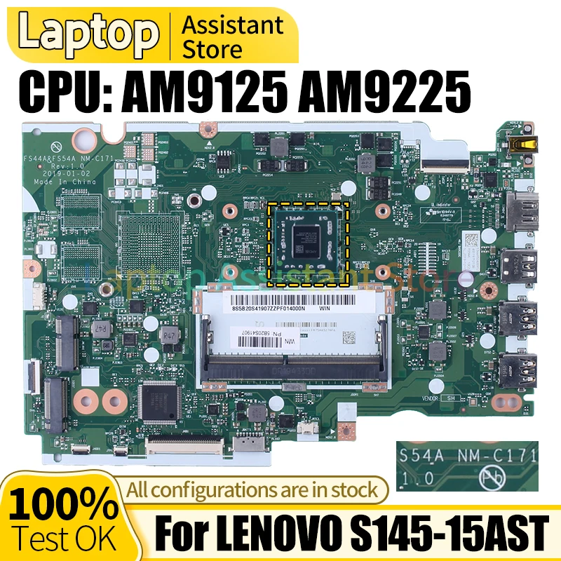 

Материнская плата для ноутбука Lenovo S145-15AST 5b20s41918 5B20S41905 AM9125 AM9225, материнская плата для ноутбука