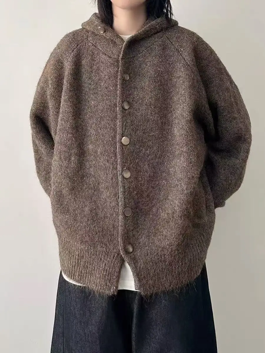 

Ретро-джемпер в японском стиле, вязаный, свободный, повседневный, унисекс, с открытыми рукавами, осенне-зимний, из полиэстера...