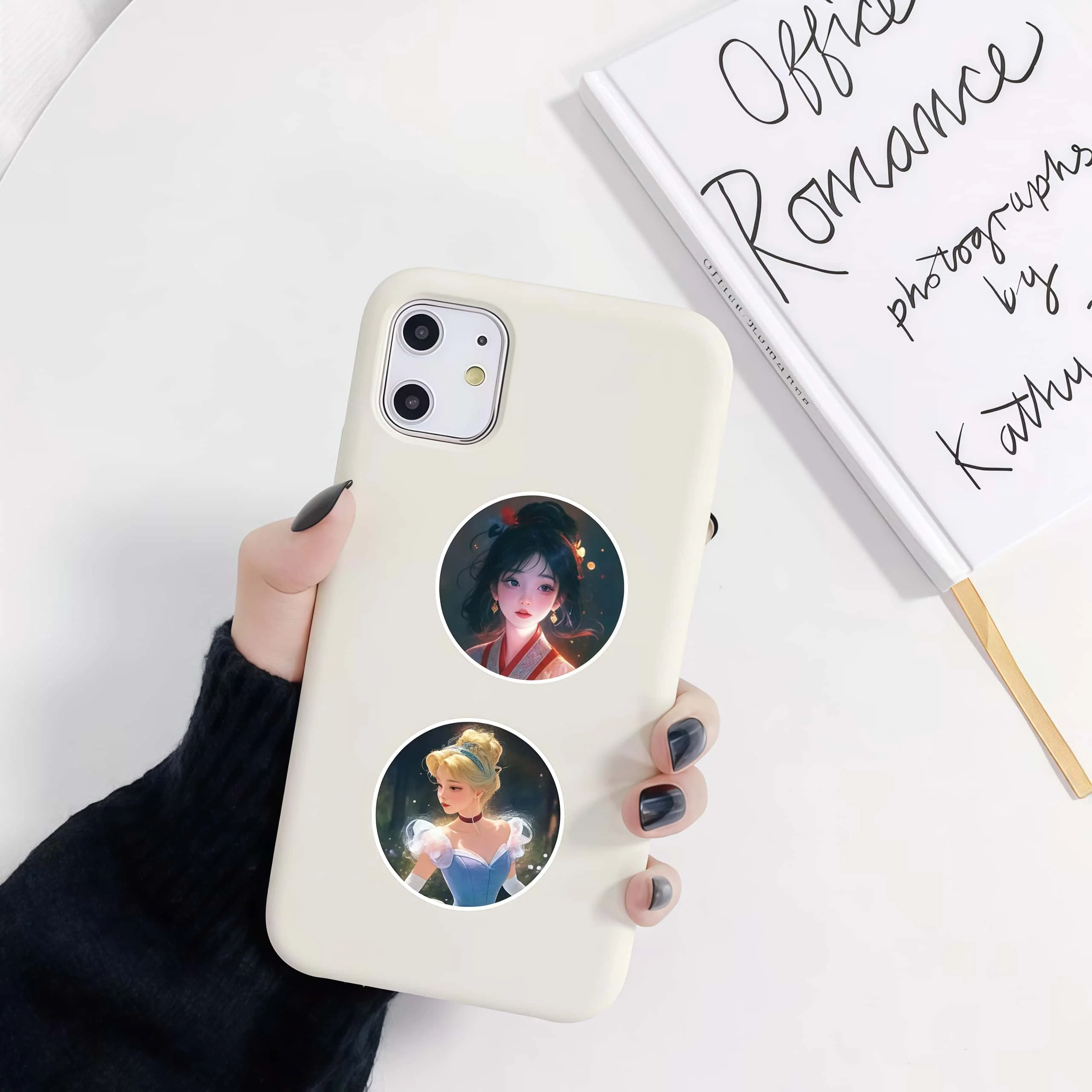 500Pcs Disney Princess Aesthetic Style Sticker Roll, Beautiful Cartoon Princess Decals for DIY, Journal & Gift Embellishment