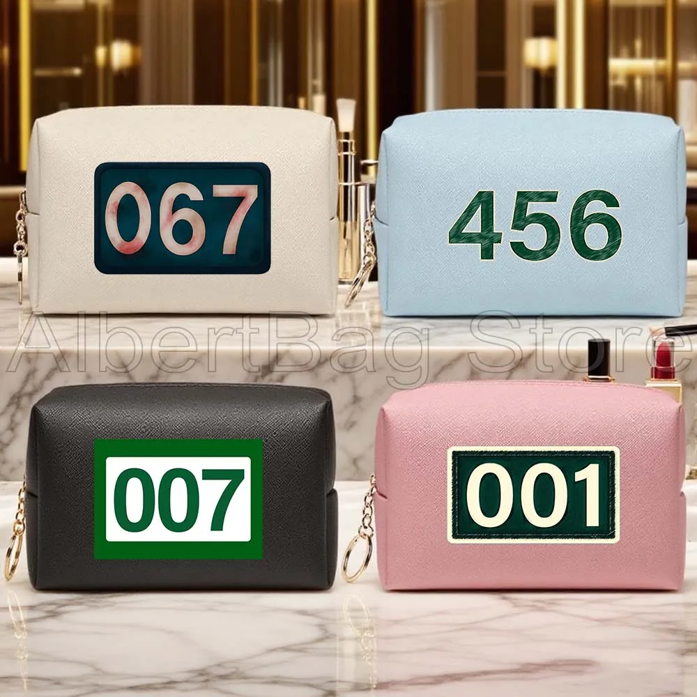 

Retro 456 067 199 Player Game Number 001 149 007 246 Fan Gifts PU Travel Cosmetic Bag Makeup Waterproof Organizer Storage Bag