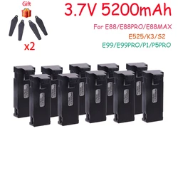 Upgrade 3.7V Drone Battery Accessory 5200mAh For E88 E88 PRO E99 PRO E525PRO Mini Uav Drone Battery 4K Drone Spare Part Battery