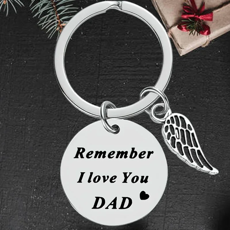 

Cute Remember I Love You Dad Keychain pendant Fathers Day Gift key chain keyrings Dad Birthday Gifts