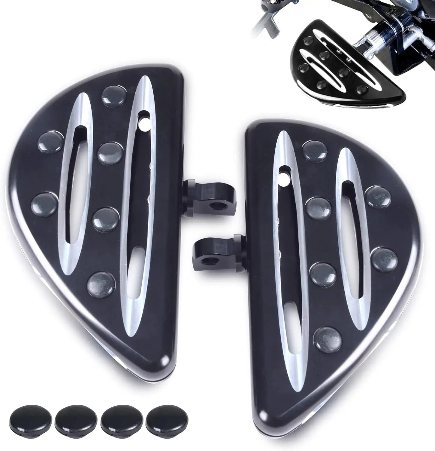 

Passenger Floorboards Male Mount Foot Pegs Rear Footrest Pedal for Harley Touring Street Road King Glide Sportster Softail