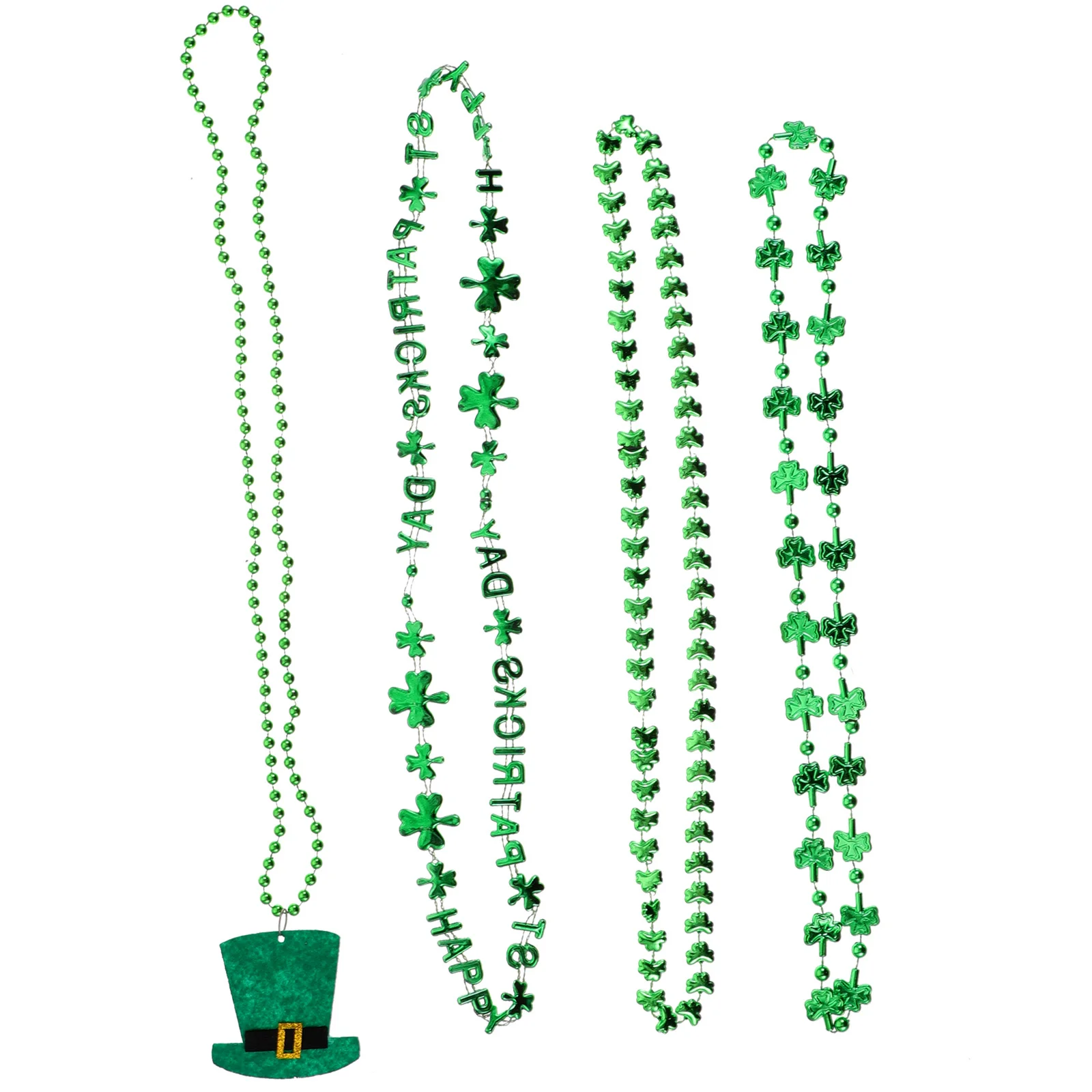 4 قطعة قلادة خضراء فكرة هدية الاحتفال بعيد القديس باتريك حجم صغير سهل الارتداء وتخزين قلادات عيد القديس باتريك