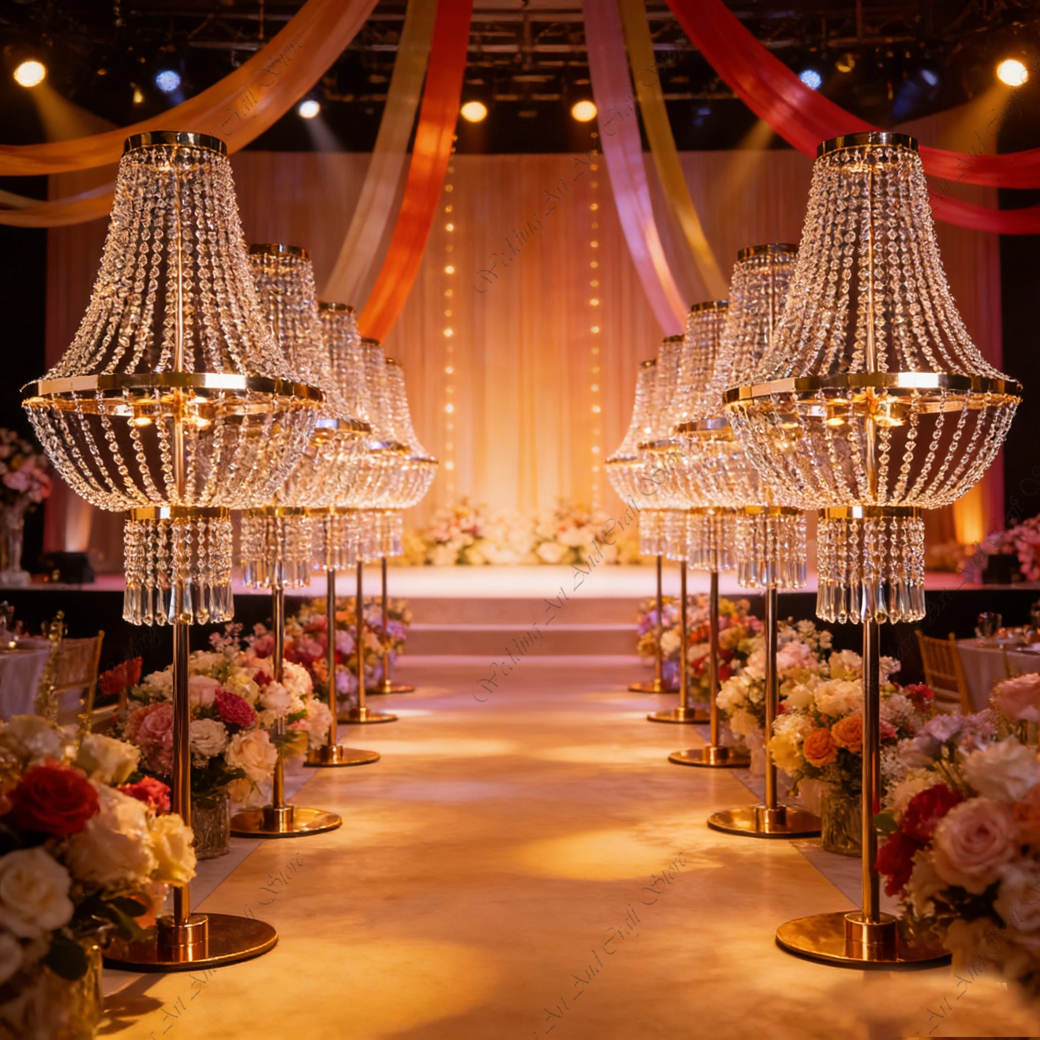 

6 шт. f30 80-120 см свадебная золотая металлическая подставка для цветов хрустальная люстра T сценическая подставка для светильника свадебный напольный канделябр высокий ivy678