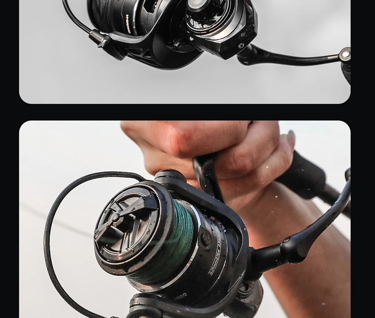 HANDING M1 Pro Spinnrolle Korrosionsbeständige Meerwasser-Angelrolle 9+1 Kugellager 15KG Max Bremskraft für Großfisch-Angeln – Detail 26
