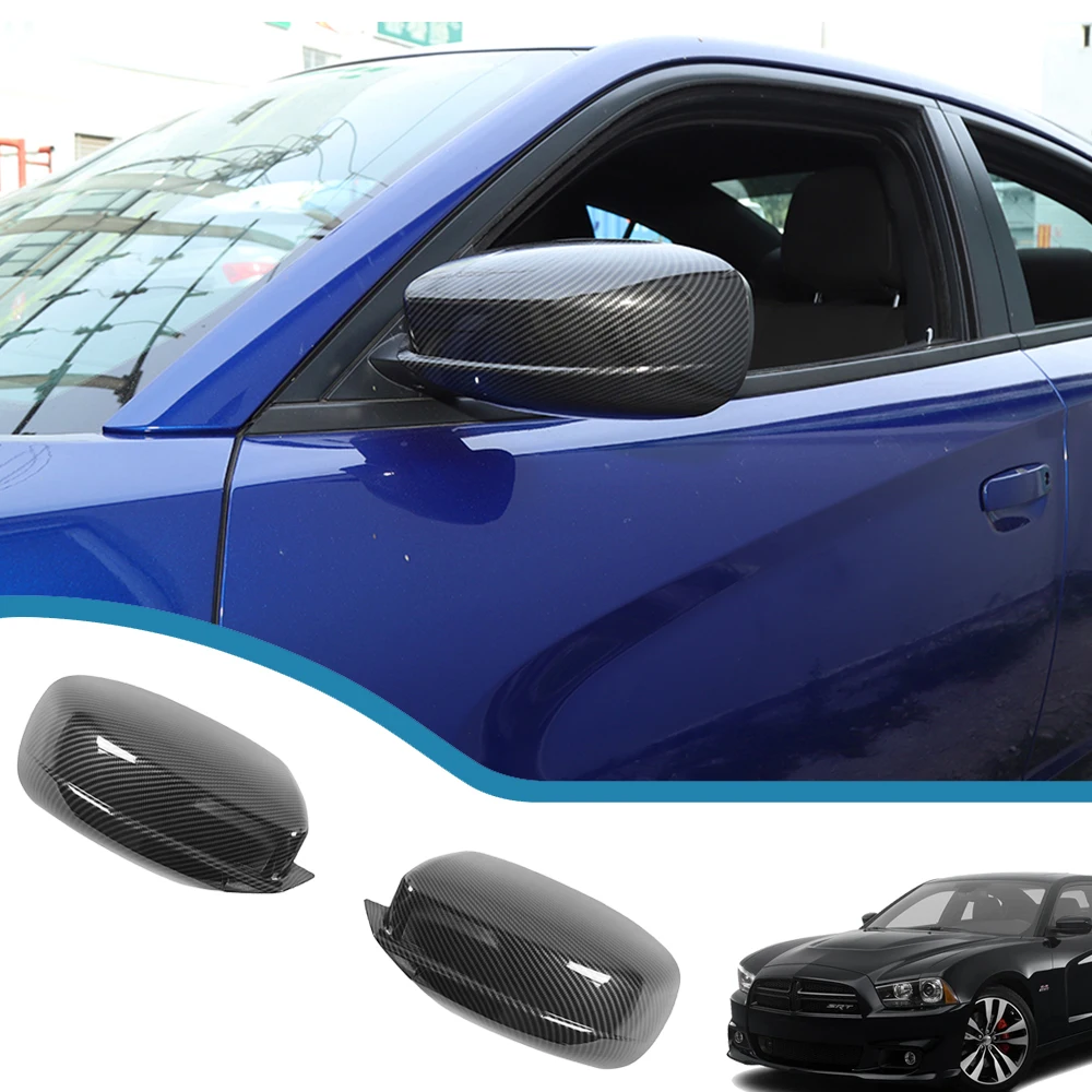 Car Rear View Rearview Mirror Shell Decoration Cover for Dodge Charger 2010-2022 Side Door Mirror Cover Exterior Accessories ABS