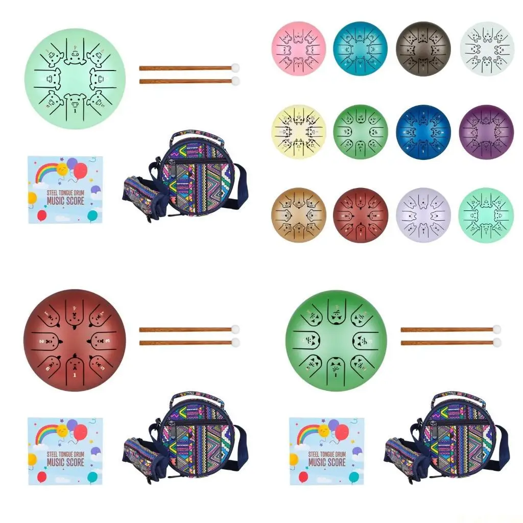 

M5TC 8-тонный стальной барабан для языка, ударный инструмент, хэндпан-барабан, 12-зодиакальный эфирный барабан для медитации,