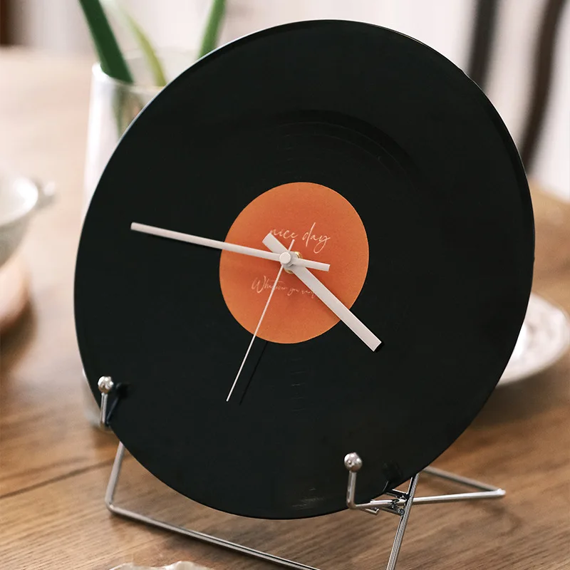 Sunset Vinyl Record Wall Clock High-end Ornament Home Retro Clock Stand DIY Watch Coffee Shop Living Room Atmosphere Decoration