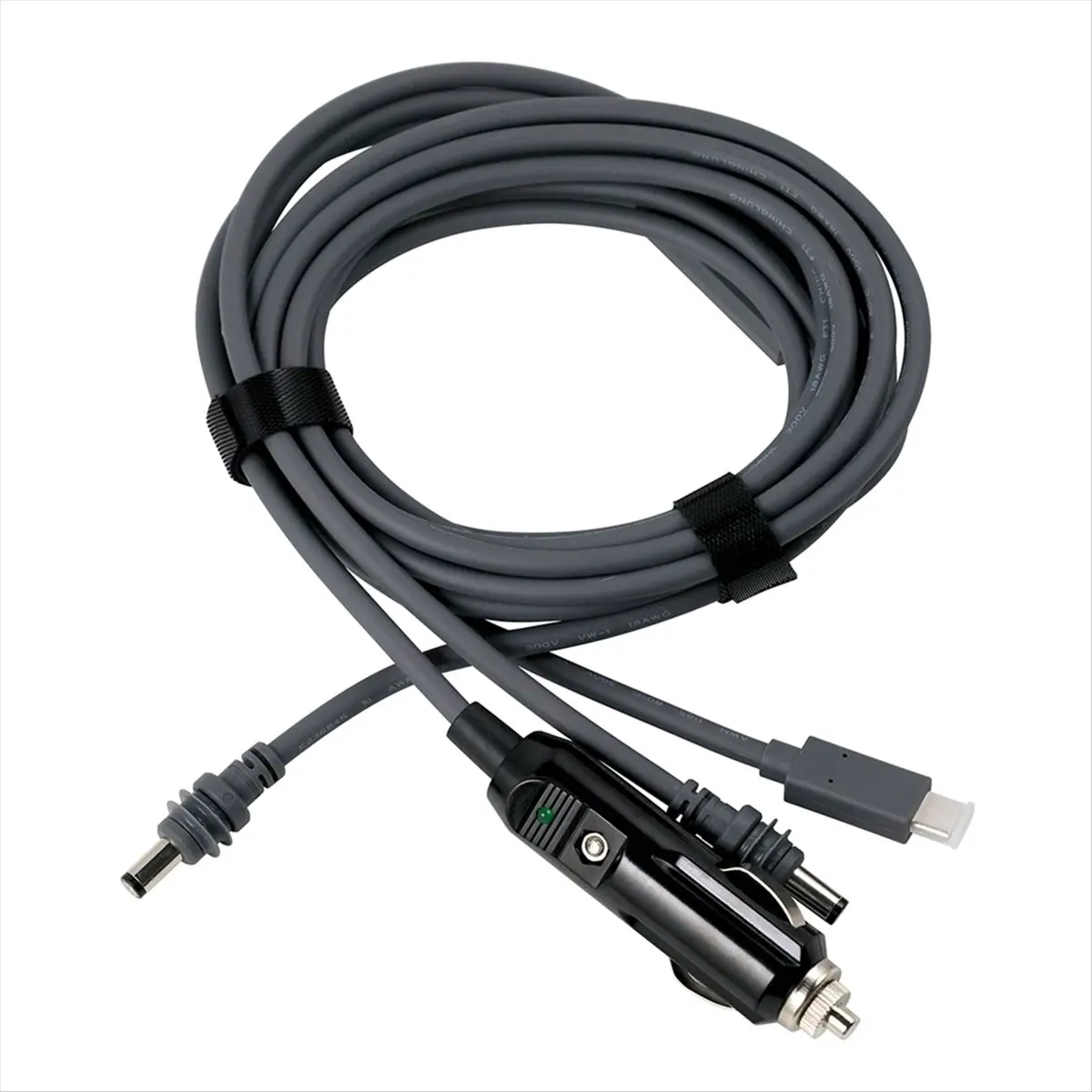 【ELEVATE LIFE】For Mini DC Power Cable TYPE-C Car Charger Power Cable USB Three-in-One Power Supply 5meters