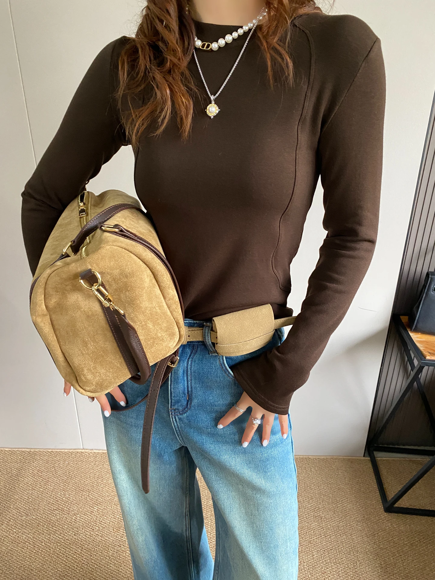 

Женская футболка с длинным рукавом и круглым вырезом, облегающая, удобная, мягкая, повседневная, для осени и зимы, базовая, для ношения под одеждой