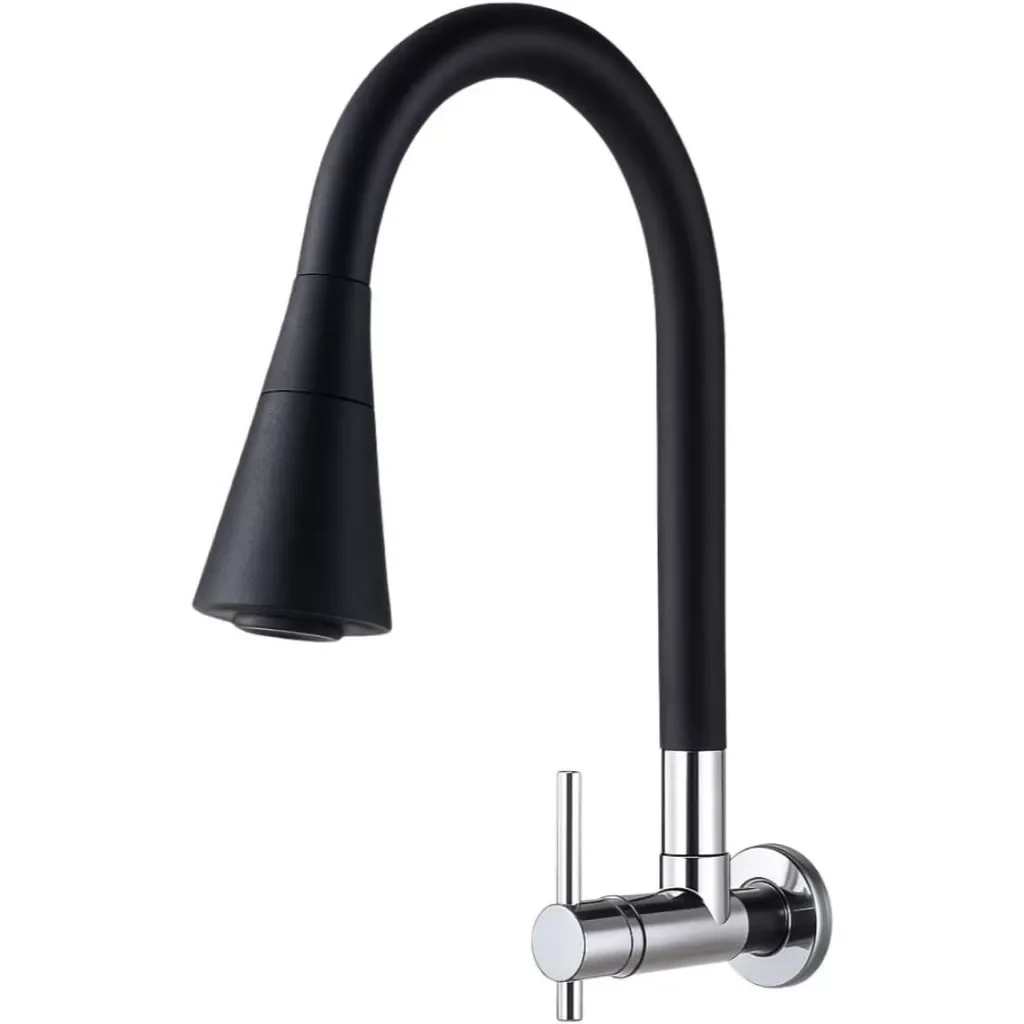 Torneira Para Cozinha De Parede Gourmet Tubo Flexível Inox Cromado Alta Qualidade