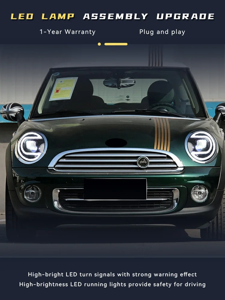 Car Lights For BMW MINI Cooper R55 R56 R57 2007-2013 LED DRL Exterior Accessories Highlight Bulbs Head Lamp Turn Signal Tool