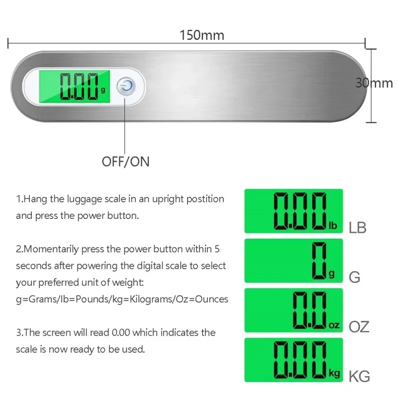 Bag Hanging Steelyard Hook Fishing Scale CD Digital Luggage Scale 50kg Portable Electronic Scale Weight Balance Suitcase Travel