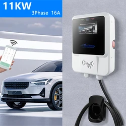 Carregador de Veículo Elétrico, Cabo de Carregamento EV com Suporte, Aplicativo, Wallbox, Tipo 2, 3Phase, 11kW, 22kW, 3Phase, 32A, 7.6kW