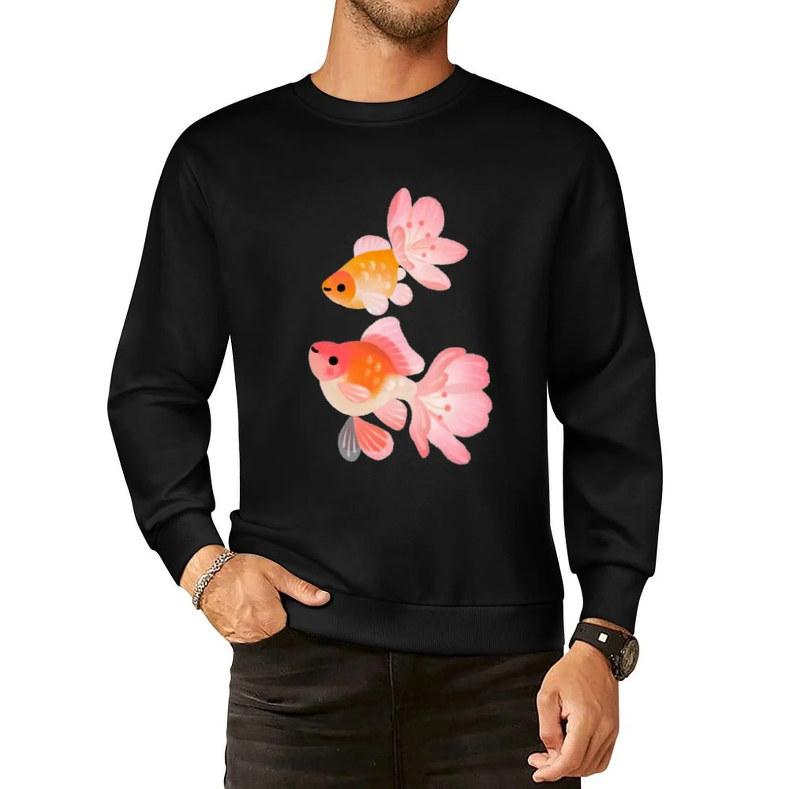 

Cherry blossom goldfish 1 Pullover Hoodie streetwear men autumn jacket men autumn new products blouse sweatshirt