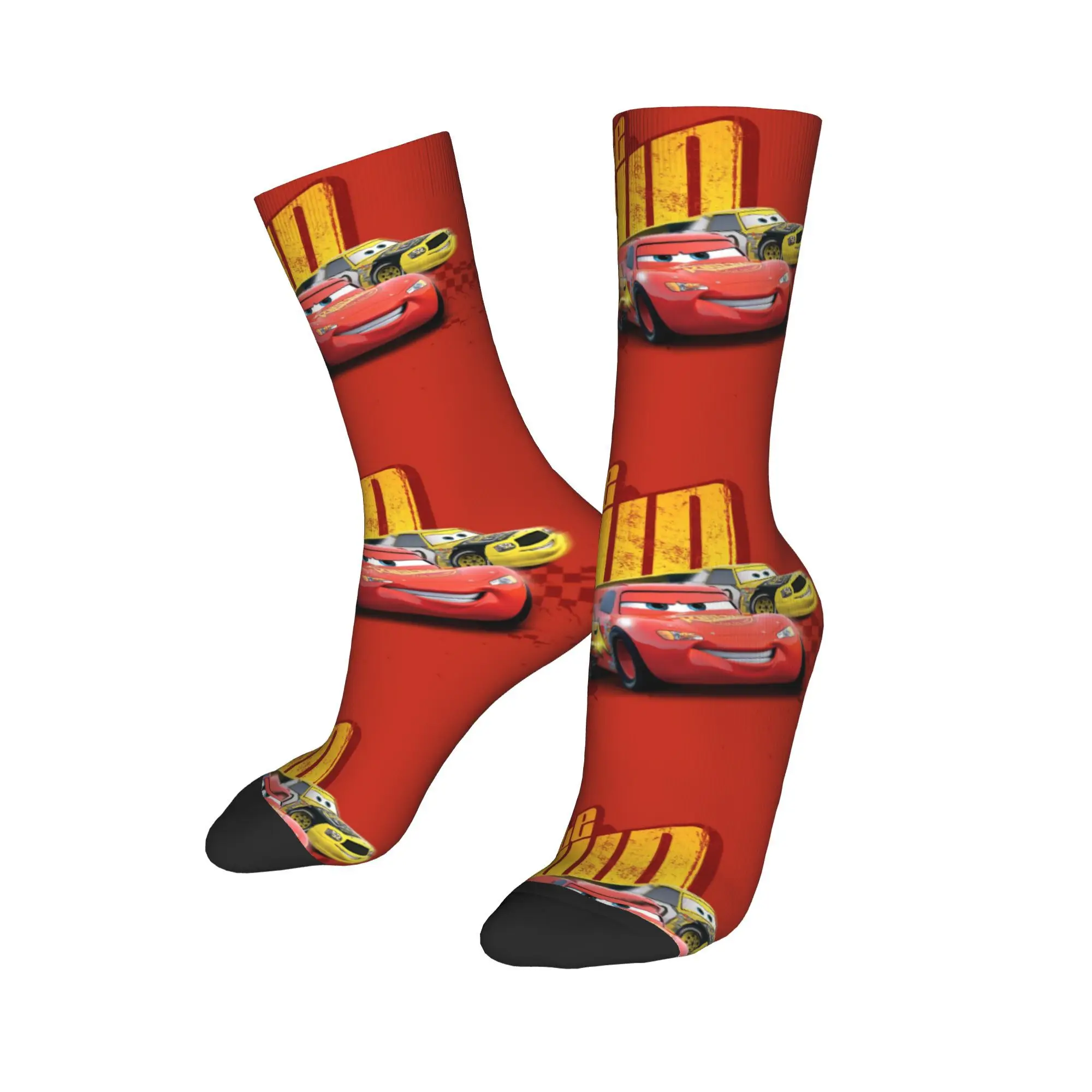 Custom Cute Lightning McQueen Cars Socks Men Women Warm 3D Printing Cartoon  Sports Football Socks