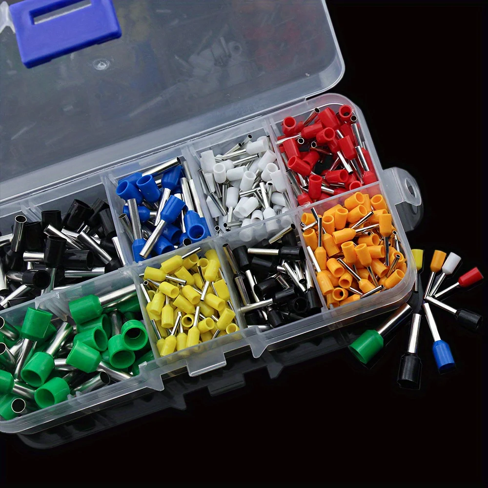 400PCS Boxed Crimp Terminals Electrical Tube Terminals Suit VE Tubular Block Cord End Connectors Cable Wire Connector Kit