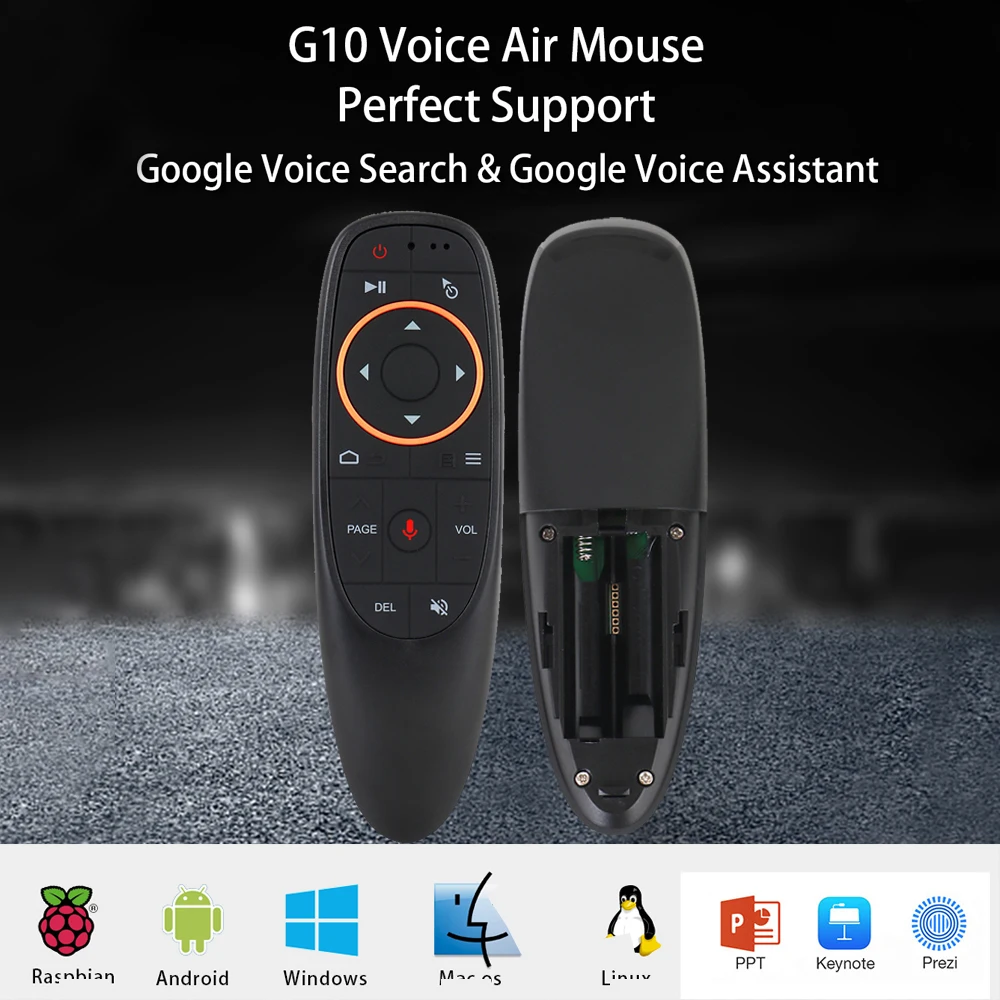 G10S Air mouse 2.4G Wireless Gyroscope Smart Remote Control With Microphone Voice IR Learning for Android tv box and Projector