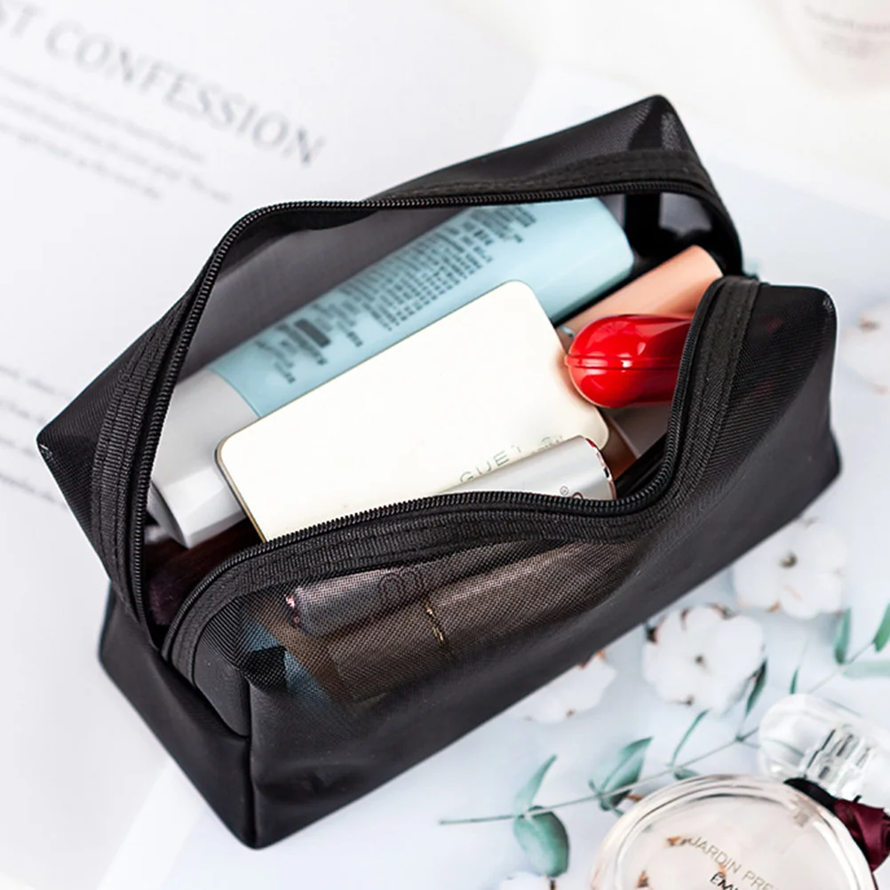 3-teiliges Make-up-Taschen-Netz-Reise-Organizer-Set, tragbar, leicht, Kosmetik-Aufbewahrungstasche, Handtasche für den Außenbereich