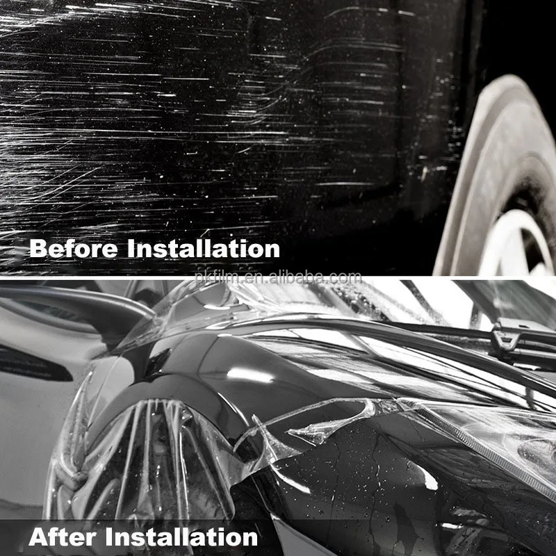 PKFILM 7.5Mil Glossy Yellowing Resistance Self-Healing Anti Scracth TPU Wrap Clear Auto-Repaired Paint Protection Film Car PPF