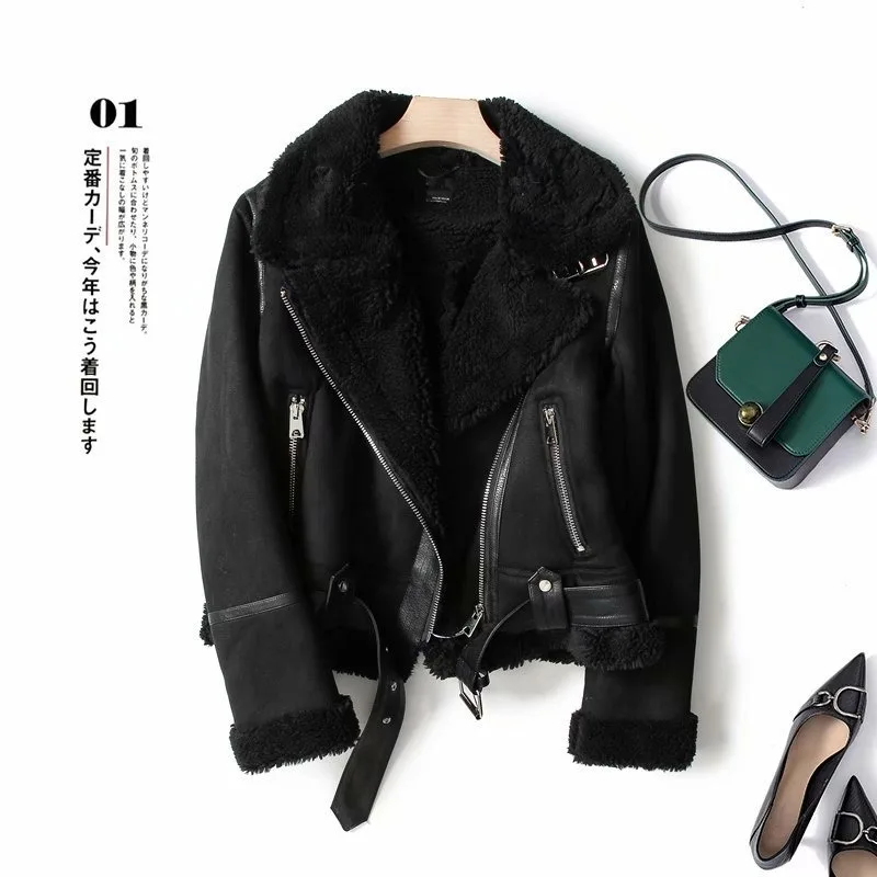 Novità in Cappotti Giacche Abbigliamento invernale da donna Orlo regolabile Giacca in pelle con cerniera Cappotto con risvolti integrati in pelliccia ispessita foderato in pile
