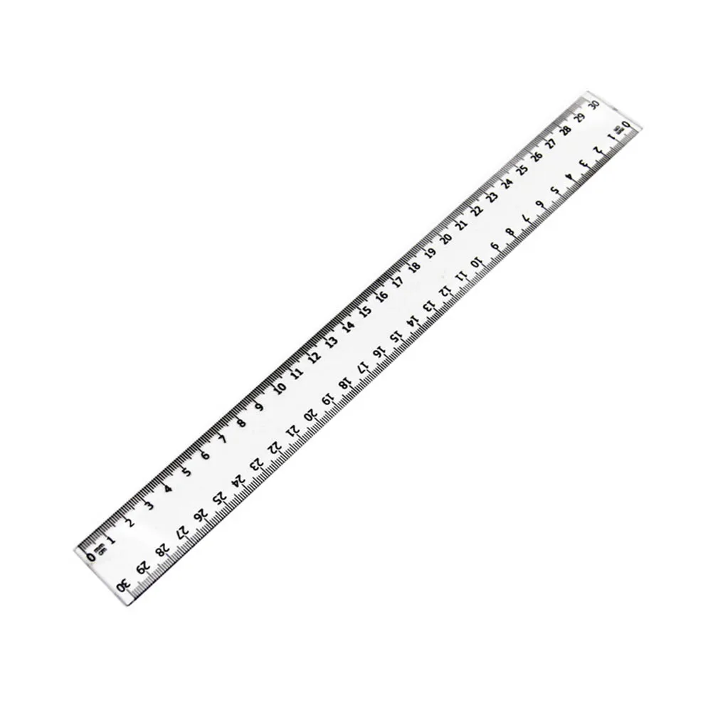 

2pcs 30cm Transparent Straight Rulers Plastic Office School Teaching Tools Clear Scales Dual Measures Students Teachers