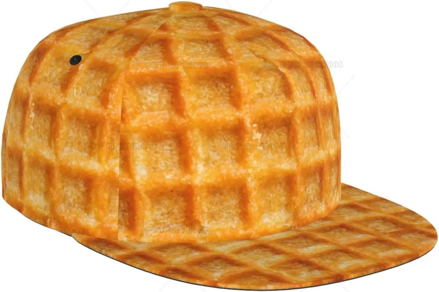 The Waffles Texture Snapback Hat para hombres y mujeres, estilo hip hop divertidos sombreros planos gorra de béisbol ajustable gorra de camionero