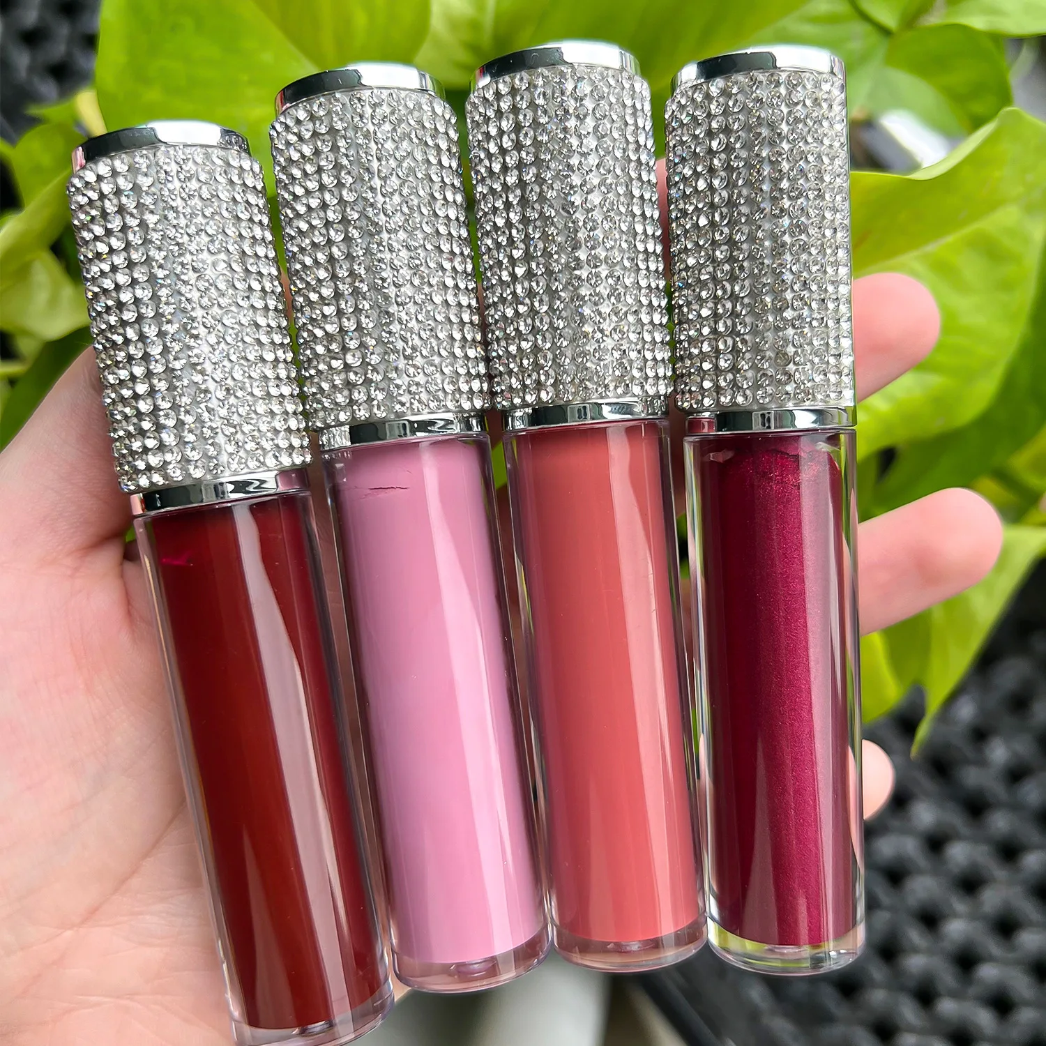 Shinny Lip Gloss Private Label Oem Vegan Maquillaje Makeup Diamond Tube Nude Cosmetic Waterproof Matte Liquid Lipstick 20pcs