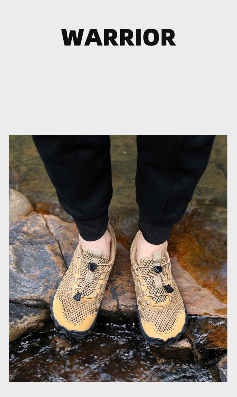 Sommerliche Flusslauf-Schuhe, atmungsaktive, lässige Sportschuhe aus Mesh für Herren, ausgehöhlte Mesh-Outdoor-Bergsteiger- und Wanderschuhe – Detail 3