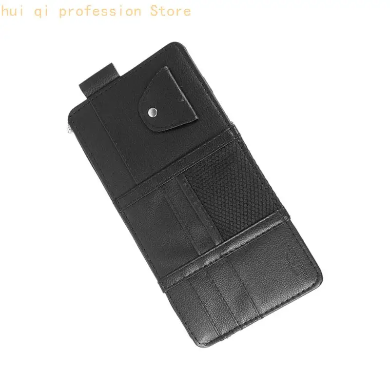 Automotive Interior Organizers Sun Visors Storage Bag Tear Proof PU Leather H8WE