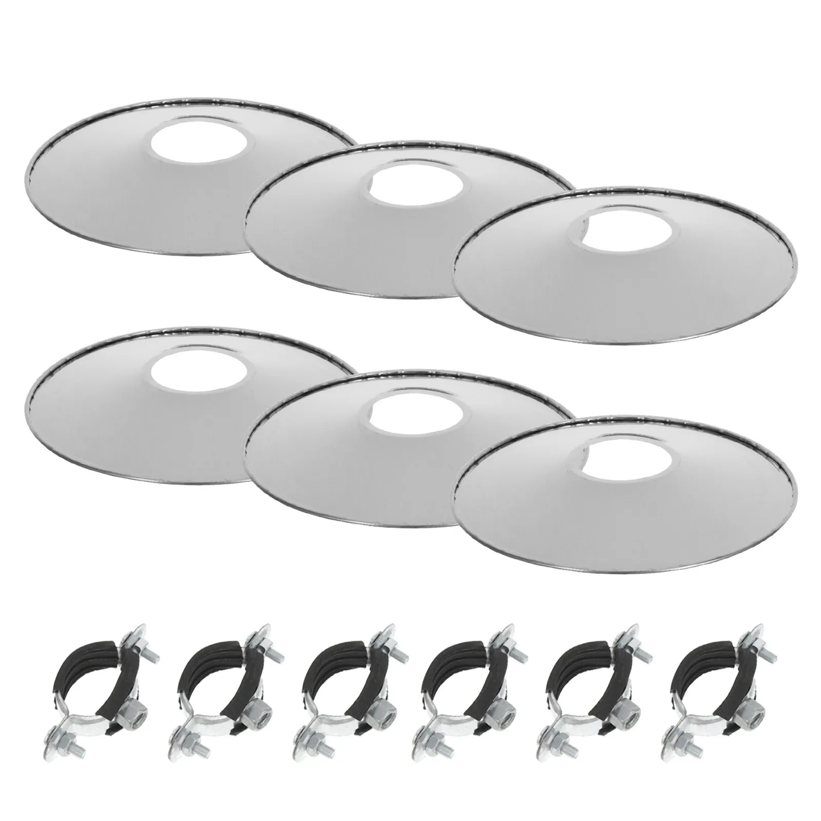 1Set Fire Sprinkler Cover Plate Rubber Gasket Seal For Interior Decor Stainless Steel Heat Collecting Shield Fast