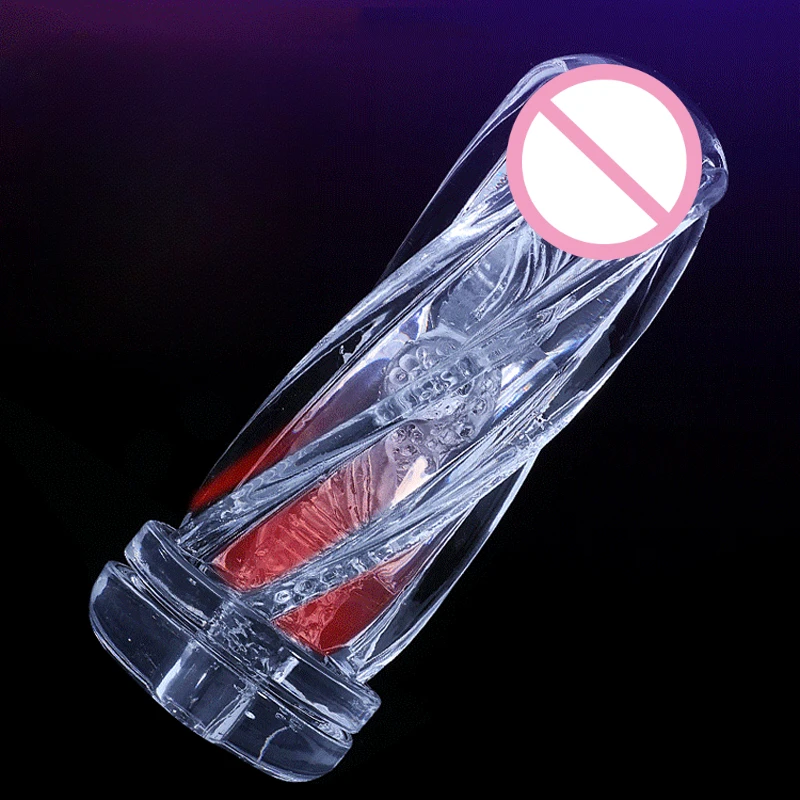 Vacuum Male Masturbators Pleasent Aircraft Cup Crystal Masturbation Device Soft Clear Pocket Pussy Penis Sleeve Adult Sex Toys